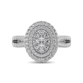 Diamond Double Halo Engagement Ring 1 Ct.tw in 14K White Gold