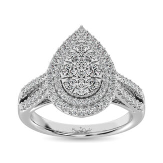 Diamond Double Halo Engagement Ring 1 Ct.tw in 14K White Gold