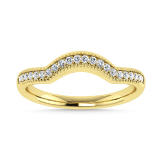 Diamond 1/10 Ct.Tw. Chevron Band in 14K Yellow Gold