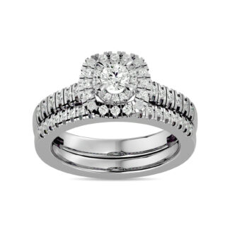 Diamond 3/4 Ct.Tw. Round Bridal Ring in 14K White Gold