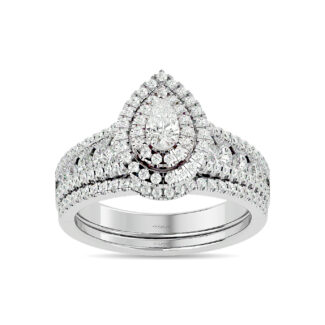 Diamond 1 1/4 Ct.Tw. Pear Cut Bridal Ring in 14K White Gold