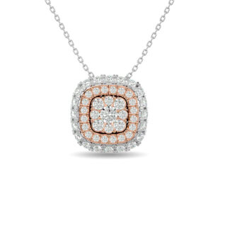 Diamond 1/2 Ct.tw Cluster Pendant in 14K Two Tone Gold
