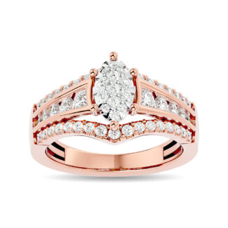 Diamond 1 Ct.tw Round Cut Fashion Ring in 10K Rose Gold