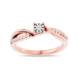 Diamond 1/6 Ct.tw Promise Ring in 10K Rose Gold