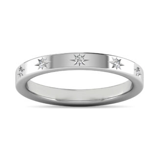 Diamond 1/20 Ct.tw Bar Ring in 10K White Gold