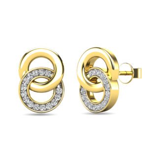 Diamond 1/10 Ct.tw Circle Earrings in 10K Yellow Gold