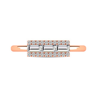 Diamond 1/2 Ct.Tw. Bar Ring in 14K Rose Gold