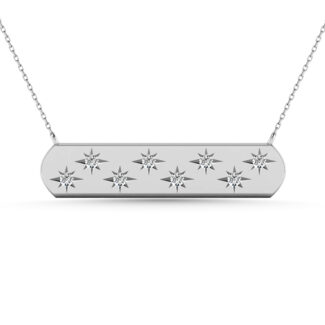 Diamond 1/8 Ct.Tw. Bar Necklace in 10K White Gold