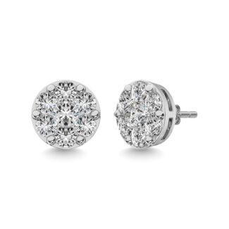Diamond 3 Ct.tw Round Earrings in 14K White Gold