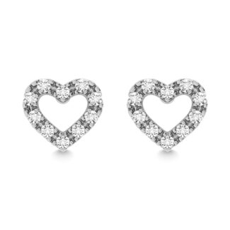 Diamond 1/20 Ct.Tw. Heart Earrings in 10K White Gold