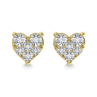 Diamond 1/5 Ct.Tw. Heart Earrings in 10K Yellow Gold
