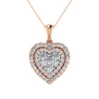 Diamond 3/4 Ct.Tw. Heart Pendant in 10K Rose Gold