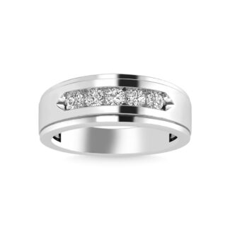 Diamond 1/2 Ct.Tw. Men�s Wedding Band in 14K White Gold