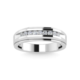 Diamond 1/4 Ct.Tw.Men�s Wedding Band in 10K White Gold