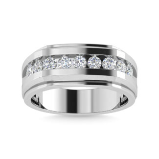 Diamond 1 Ct.Tw.Men�s Wedding Band in 14K White Gold