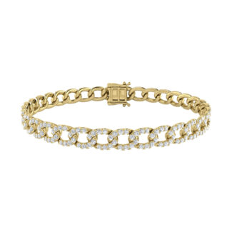 Diamond 3 1/8 Ct.Tw. Cuban Bracelets in 14K Yellow Gold