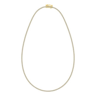 10K Yellow Gold 3 3/8 Ct.Tw. Diamond Tennis Necklace (13 inches + 3 inches extender chain)