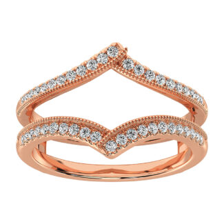 10K Rose Gold 1/4 Ct.Tw. Diamond Guard Ring