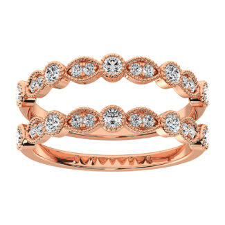 10K Rose Gold 1/2 Ct.Tw. Diamond Guard Ring