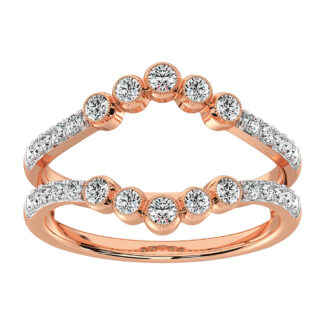 14K Rose Gold 1/2 Ct.Tw. Diamond Chevron Guard Ring