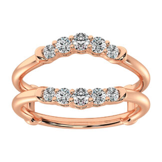 14K Rose Gold 1/2 Ct.Tw. Diamond Chevron Guard Ring