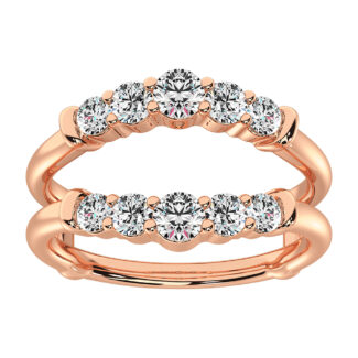 14K Rose Gold 1 Ct.Tw. Diamond Chevron Guard Ring