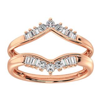 14K Rose Gold 3/8 Ct.Tw. Diamond Chevron Guard Ring