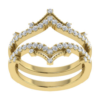 Diamond 1/3 Ct.Tw. Chevron Guard Ring in 14K Yellow Gold