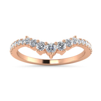 Diamond 1/4 Ct.Tw. Chevron Band in 14K Rose Gold
