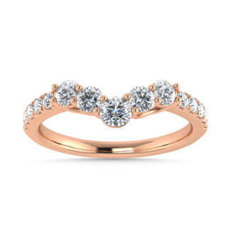 Diamond 1/2 Ct.Tw. Chevron Band in 14K Rose Gold