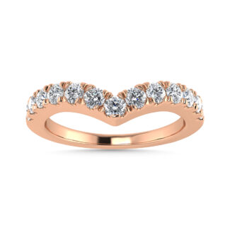 Diamond 1/2 Ct.Tw. Chevron Band in 14K Rose Gold