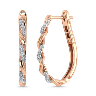 Diamond 1/4 Ct.Tw. Hoop Earrings in 10K Rose Gold