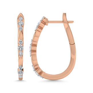 Diamond 3/8 Ct.Tw. Hoop Earrings in 10K Rose Gold