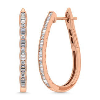 Diamond 1/2 Ct.Tw. Hoop Earrings in 10K Rose Gold