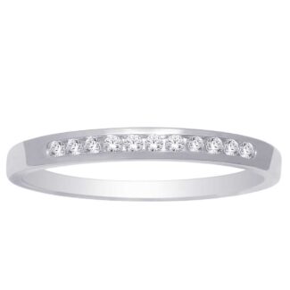 14K White Gold 1/4 Ct Diamond Ladies Machine Band