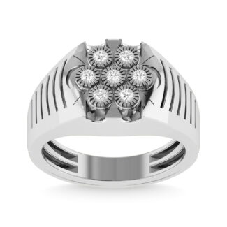 Diamond 1/4 Ct.Tw. Men?s Fashion Ring in 10K White Gold