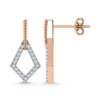 10K Two Tone Gold 1/6 Ct.Tw. Diamond Fashion Earrings