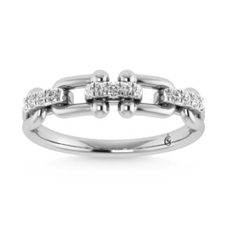 14K White Gold Diamond 1/10 Ct.Tw. Fashion Ring